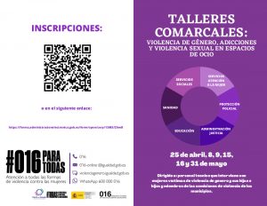 Lee más sobre el artículo Talleres comarcales: Violencia de género, adicciones y violencia sexual en espacios de ocio: 15 de Mayo