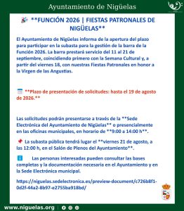 Lee más sobre el artículo Subasta gestión de la barra de la Función 2026