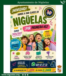 Lee más sobre el artículo Clases de inglés para niños en Nigüelas – Curso 2026 – 2027