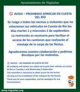 Lee más sobre el artículo Prohibido aparcar en la Cuesta del Río