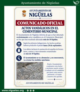 Lee más sobre el artículo Actos Vandálicos en el Cementerio Municipal